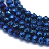 Electroplate Natural Black Spinel Beads Strands G-D0013-78A-3