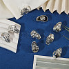 12Pcs Skull Alloy Lapel Pin Backs for Men's Suit JEWB-PH0001-91-5