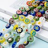 Flat Round Handmade Millefiori Glass Beads X-LK-R004-21-5