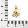 Rack Plating Leaf Brass Clear Cubic Zirconia Pendants KK-S407-13G-E-3