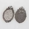 Vintage Tibetan Style Alloy Brooch Cabochon Settings PALLOY-N0085-35AS-2