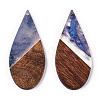 Transparent Resin & Walnut Wood Big Pendants RESI-ZX017-49-3