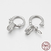 Rhodium Plated 925 Sterling Silver Micro Pave Cubic Zirconia Twister Clasps STER-M082-01B-3