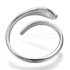 Non-Tarnish 304 Stainless Steel Snake Cuff Ring RJEW-N038-113P-4