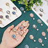 Olycraft 24Pcs 12 Styles Resin Cameo Oval Alloy Crystal Rhinestone Cabochons CRES-OC0001-11-3