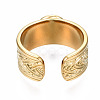 304 Stainless Steel Open Cuff Finger Ring Cabochon Settings STAS-T060-05G-2