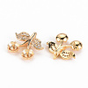 Brass Micro Pave Clear Cubic Zirconia Peg Bails KK-S356-272-NF-2