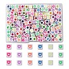 210Pcs 6 Colors Opaque White Acrylic European Beads MACR-YW0002-75A-1