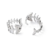Brass Micro Pave Cubic Zirconia Hoop Earrings EJEW-P259-17P-2