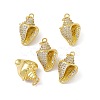 Rack Plating Brass Micro Pave Cubic Zirconia Pendants X-KK-C007-30G-2
