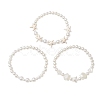 3Pcs ABS Plastic Imitation Pearl Beads Stretch Bracelets for Women BJEW-JB11869-2