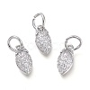 Brass Micro Pave Clear Cubic Zirconia Pendants X-KK-P188-R01-P-1