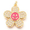 Brass Micro Pave Clear Cubic Zirconia Pendants KK-I683-05B-1