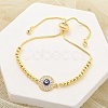 Brass Micro Pave Cubic Zirconia Slider Bracelets for Women BJEW-S158-08G-02-1