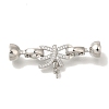 Brass Micro Pave Clear Cubic Zirconia Fold Over Clasps KK-K389-027P-1