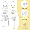 20Pcs Brass Ball Post Ear Studs KK-TA0008-98-4