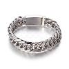 304 Stainless Steel Curb Chain Bracelets BJEW-P255-01C-2