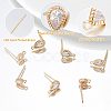 12Pcs 2 Style Brass Stud Earring Findings KK-CN0001-92-3