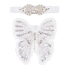 Butterfly Sequin/Paillette Embroidery Lace Applqiues DIY-FG0004-31-1