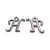 Gunmetal Plated Alloy Letter Pendants PALLOY-J718-01B-H-1