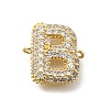 Brass Micro Pave Cubic Zirconia Letter Links KK-I717-04B-1