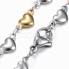Two Tone 304 Stainless Steel Heart Link Chain Jewelry Sets X-SJEW-H103-12GP-4