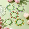 Flower Glass & Acrylic Charm Bracelets BJEW-JB10443-2