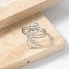 304 Stainless Steel Round Wrap Open Cuff Rings for Women Men RJEW-Z071-02A-P-3