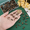 120Pcs Brass Folding Crimp Ends KK-PH0014-10AB-3