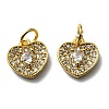 Brass Micro Pave Clear Cubic Zirconia Charms KK-G472-01G-1