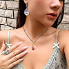5Pcs Transparent Glass Pendants GLAA-TA0002-84-7