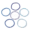 6Pcs Glass Seed & Brass Beaded Stretch Bracelets Set BJEW-JB09538-03-3