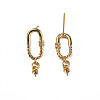 Brass Pave Clear Cubic Zirconia Stud Earring Findings KK-N233-370-1