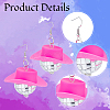 6 Pairs Plastic Cap with Glass Disco Ball Dangle Earrings & 1Pc Pendant Necklace SJEW-AN0001-10-3