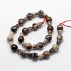 Natural Silver Leaf Jasper 3-Hole Guru Bead Strands G-K149-29-3