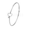 Stainless Steel Hollow Out Heart Bangle BJEW-YW0001-08P-1