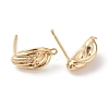 Brass with Clear Cubic Zirconia Stud Earring Findings KK-G491-57C-G-2