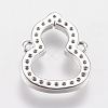 Brass Micro Pave Cubic Zirconia Links ZIRC-J040-04P-NR-2