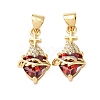 Brass Micro Pave Cubic Zirconia Pendants KK-K408-51G-01-1