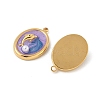 304 Stainless Steel Enamel Pendants STAS-U057-11G-D-2