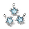 Brass Micro Pave Cubic Zirconia Charms KK-Q043-04P-02-1