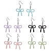 5 Pairs 304 Stainless Steel & Spray Plating Alloy Bowknot Dangle Earrings EJEW-JE06639-2