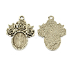 Tibetan Style Alloy Pendant Cabochon Settings X-TIBEP-5199-AS-LF-4