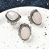 Natural Rose Quartz Adjustable Rings RJEW-I108-01AS-13-1