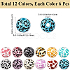 72Pcs 12 Colors Wood European Beads WOOD-SC0002-25-2