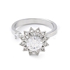Sunflower Rotatable Open Cuff Rings for Women RJEW-S402-13P-2
