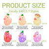 12Pcs 6 Style Fuuny Luminous Resin Vegetable Duck Diaplay Decoration RESI-TAD0001-03-4