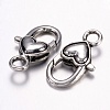 Tibetan Style Alloy Heart Lobster Claw Clasps  X-LF013Y-2
