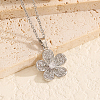 Fashionable Brass Full Crystal Rhinestone Flower Necklace for Women BV1149-2