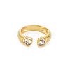 Brass Micro Pave Cubic Zirconia Cuff Rings RJEW-S045-155G-1